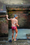 Man washing, Bhimsen Pokhari, Bhaktapur