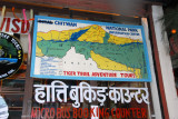 Royal crossed out of the map of Chitwan National Park, Sauraha