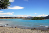 Looking towards Lake Tekapo village on the southern shore