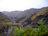 Driving through Skippers Canyon headed white water rafting while Mom & Deb are winetasting