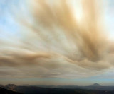 Sierra Buttes and Moonlight fire smoke