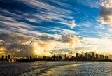 Sydney Harbour with setting sun late afternoon