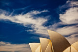 Sails of Sydney Opera House with cirrus clouds