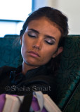 Sleeping female on Manly ferry