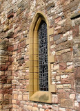 St. Marys Church window Lindisfarne