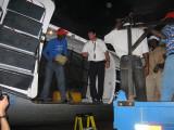 unloading the cargo before we can leave