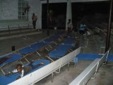 setting up cots, but everyone eventually ends up outside under the stars