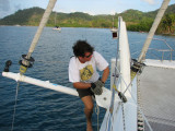Anchoring in Port Linton, Panama