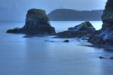 Sea Stack and Tranquil Water, Dusk