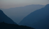 Back at Lukla - misty valley