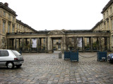 The colonnade entrance of the chateau