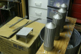 Freshly painted bins, legs, loading dock