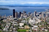 Seattle with Elliott Bay and Olympic Mountains