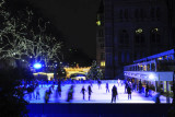 Ice Skating outside the Natural History Museum