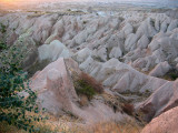 The pink rocks of Cappadocia near sundown.  Quite beautiful.