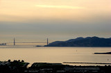 Closer zoom in on San Francisco Bay and bridge