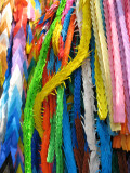 Strands of origami cranes at the Childrens Memorial