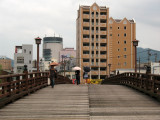 Walking onto the Tokiwa-bashi