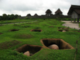 Burial jar pits with Kita-naikaku in the distance