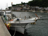Boat docked on the Hamasaki waterfront