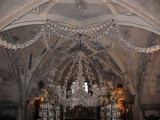 Bone chandelier and ceiling ornamentation
