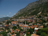 Kruja below its towering mountain