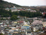 Narita-san temple on the far hill
