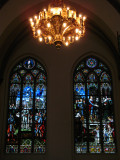 Chandelier and stained glass, Rīgas Doms