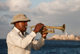 trumpeter with the fortress in the background