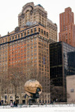 The bronze Sphere by sculptor Fritz Koenig,