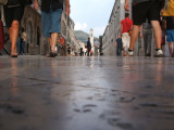 pedestrian polish of Placa Straduns stones
