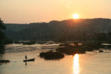 sunset, Una River, Kostajnica