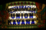 stained glass signage, Museum of Arts & Crafts