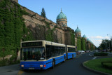 buses at the Mirogoj Cemetery