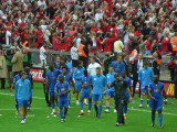 Pompey fans cheer the team as Man Utd receive the Shield - P1200191cc.jpg