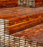 Wood Bleachers Abstract - NYC