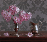 20. Silver and Cherry Blossoms 13 x 14 1/4