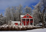 Colonial House in the Woods