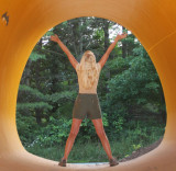 Sheryl In A Sewer Pipe? YUP The Outdoor World Is Mine