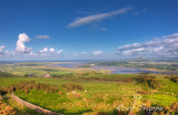 Llandecwyn church and Cardigan bay.