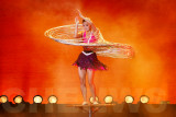 Hoops swaying in a performance by Shanghai acrobat
