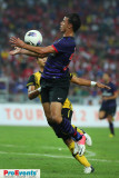 Marouane Chamakh chests the ball