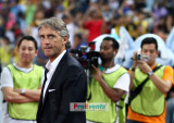 Roberto Mancini enters the stadium