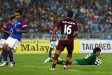 GK Mohd Farizal Marlias picks off a low cross