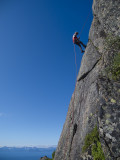 Sherri abseiling Hamaroy Skaftet