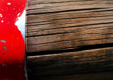 Wood and red metal