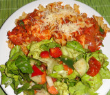 Rice Pasta with Chicken & Salad