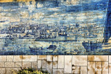 blue tile  scene in the Alfama district