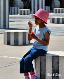 girl in the pink hat