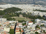 View down from the acropolis, the gates of Zues